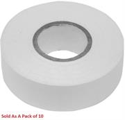 Ellies PVC 10 Metre Electrical Insulation Tape Pack Of 10 White - Moisture And UV Resistant, Flame Retardant, Each roll is 20mm x 10metres Long, Premium Grade Plasticised PVC Film, Excellent Protection Against Abrasion, Suitable For Indoor And Outdoor Use, Colour White, Retail Box, No Warranty