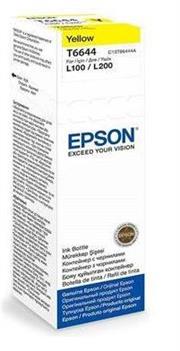 Epson T6644 Yellow Ink Bottle 70ml For L110 L300 L210 L355 L550, Retail Box , No Warranty