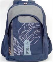 Macaroni Scolaro Universal Student Backpack-Lightweight ,Padded Back and shoulder straps ,Triple Main Plus One Side zippered compartments ,Top Grip Handle,Waterproof Material-Two ToneBlue and Grey, Retail Box, 1 year Limited Warranty
