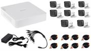 Hikvision 8 Channel DVR (DS-7108HGHI-M1) with 8x 1080p HD Bullet Cameras (DS-2CE16D0T-EXIPF 2.8mm) DIY Combo Kit - Includes 8x 18m Pre-Built RG59 Cables, 1x 12V 5A PSU, 1x 8 Way Power Splitter, HDMI And VGA Outputs, 10/100 mbps RJ45 UTP Network Port, USB 2.0 Port, H.264+ Compression, Remote Viewing From Anywhere On PC and Mobile Smart Phone - Installer Kit, Retail Box , 1 year warranty