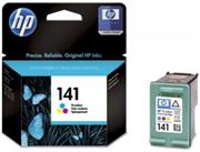 HP 141 Tri Colour Ink Cartridge - for use with HP Deskjet D4263, HP Deskjet D4363, HP Officejet J5783, HP Officejet J6413, HP Photosmart C4273, HP Photosmart C4283, HP Photosmart C4343, HP Photosmart C4383, HP Photosmart C4473, HP Photosmart C4483, HP Photosmart C4583, HP Photosmart C5283, HP Photosmart D5363, Retail Box , No Warranty