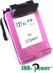 Inkpower Generic Ink Cartridge for HP 121XL – CC644HE for use with Deskjet D1560/D1663 / F2423 /F2480 / F2483 /F2493 / D2563/ D2663/F4473 /F4483 /F4583/ D5563 /C4683/C4783 C4793/ C4795-Page Yield up to 400 Pgs-Tri-Colour , Retail Box
