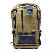 Macaroni Versitas Lightweight Canvas Multipurpose Backpack - Padded shoulder straps and Back, Four Main zippered compartments, Top Grip Handle, Dual Exterior Mesh Side pockets, Mobile phone Pocket – Brown, Poly Bag, 1 year Limited Warranty