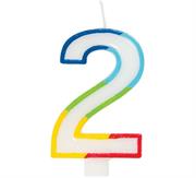 Casey 7cm Multicolor Numerical Birthday Candle Nr.2 Retail Packaging No Warranty