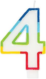 Casey 7cm Multicolor Numerical Birthday Candle Nr.4 Retail Packaging No Warranty