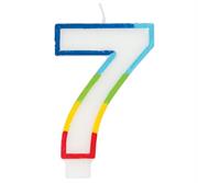 Casey 7cm Multicolor Numerical Birthday Candle Nr.7 Retail Packaging No Warranty