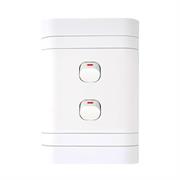 Lesco Flush Cover with 2 Lever 1 Way Switch - Voltage: 220-240V, Amperage: 16A ,Height: 100mm , Width: 50mm ,Material: Polycarbonate, Colour White, Sold as a Single unit, 3 Months Warranty