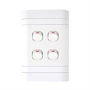 Lesco Flush Cover with 4 Lever 1 Way Switch - Voltage: 220-240V, Amperage: 16A ,Height: 100mm , Width: 50mm ,Material: Polycarbonate, Colour White, Sold as a Single unit, 3 Months Warranty
