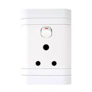 Lesco Single Switch Socket with Flush Cover -Voltage: 220-240V, Amperage: 16A ,Height: 100mm , Width: 50mm ,Material: Polycarbonate, Colour White, Sold as a Single unit, 3 Months Warranty
