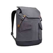 Case Logic LoDo Daypack 15.6 inch Laptop Large Backpack-Thickly Padded Pocket for 15.6" Laptop with Sleeve for 10.1" Tablet, Easy- Access External Accessory Pockets, Internal Zippered Pocket, Discreet Zippered Phone Pocket, Padded Back Panel and Shoulder Straps, Drawstring Closure Fold-Over Top Buckles, Top Carry Handle, Made of Cotton Canvas ,Genuine Leather Accents -Grey, Retail Box, 1 year Limited Warranty