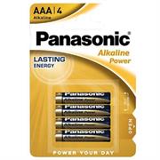 Panasonic Alkaline Power AAA Batteries 4 Pack, Retail Box , No Warranty