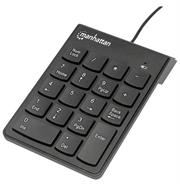 Manhattan USB Numeric Wired Keypad - USB, Wired, 18 Full-Size Keys, Black, Retail Box, Limited Lifetime Warranty