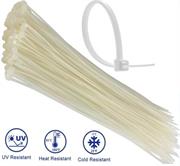 Noble Nylon Cable Ties 2.5 x 100mm Pack of 100 White - Self-Locking Design, Widely Used For Tying Cables, Plants, Packages, Designed For Indoor And Outdoor Use, Colour White, Retail Packaging, No Warranty
