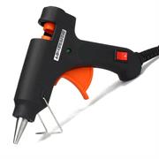 Noble Hot Melt Glue Gun 20w Black With Indicator Light And On/Off Switch On The Handle, Quickly Melt (Approx. 8 Minutes) Compatible With 7mm Diameter Glue Sticks, Automatic Constant Temperature Design, Retail Packaging, 3 Months Warranty