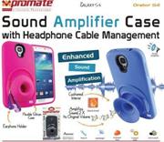 Promate Orator-S4 Sound Amplifier case for Samsung Galaxy S4 with headphone cable management Colour:Blue , Retail Box , 1 Year Warranty