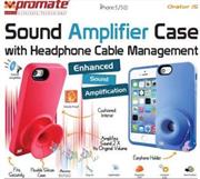 Promate Orator-I5 iPhone 5 Sound Amplifier case for Iphone 5/5s with headphone cable management Colour: Blue Sound Amplifier case with headphone cable management & horizontal/vertical stand stand for iPhone 5/5S,Live out loud with Orator.i5. This case redirects the sound from your speaker for an increased sound projection, making its presence known loud and clear without any wires or cables. The tough yet flexible Silicon shell provides a secure fit to your iPhone 5/5s. A cushioned interior layer provides soft, impact-absorbing protection and is detailed with a cool textured pattern. A UniQue, contoured profile offers an enhanced grip and allows the case to stand upright on its own and UniQue headphone cable management system lets you store your cable more securely. Orator.i5 is perfect for showing off your music with maximum device protection. , Retail Box , 1 Year Warranty
