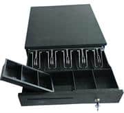 Postron Compact Drawer 5 Notes And 5 Coins Compartments Trays With RJ11 Interface - Colour Black- Built-in 3-Position Key Lock, Connect Directly To POS Printer Widely Used In Retail Stores, Supermarkets And Restaurants, Retail Box, Limited Lifetime Warranty