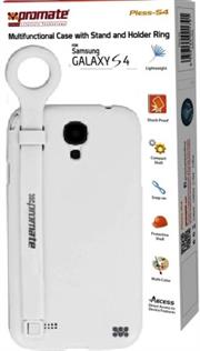 Promate Pless-S4 Multifunctional Case with a Stand and a Holder Ring for Samsung Galaxy S4-White Retail Box 1 Year Warranty