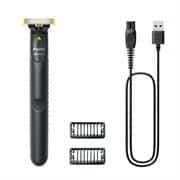Philips Oneblade Shaver With 2 Combs - Trim, Edge And Shave Any Length Of Hair; Dual-Sided Blade; Designed For Precision And Control; Blade That Doesn't Fade Easy; Charge Anytime, Anywhere; Fully Waterproof; Long Lasting Battery; Even Stubble Length With 2 Stubble Combs: 1mm For A 5 O'clock And 3mm For A Tight Trim Retail Box 1 year warranty