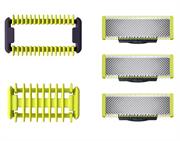Philips OneBlade Face & Body Replacement Pack - 3 x Replacement Blades; 1 x 3mm Comb; 1 x Skin Guard; Fits With All Oneblade Handles; Stainless Steel Blade That Lasts Up To 4 Months Of Use; To Keep That Fresh Feel Retail Box 3 Month warranty