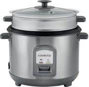 Kenwood Stainless Steel Rice Cooker and Steamer- Large 1.8 Litre Capacity For Cooking Up To Ten Cups Of Rice, Steam Basket For Healthy Cooking, Non-Stick Stainless Steel Removable Cooking Pot, Cooking And Keep Warm Mode Indicator Lights, Automatically Switches To Keep Warm Mode Once Cooking Is Complete, Measuring Cup And Dishing Spoon Included, Glass Lid To Observe The Cooking Process, Retail Box 1 Year Warranty