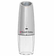 Russell Hobbs Rechargeable Gravity Mill - Convenient Gravity Salt Or Pepper Grinder; LED Light That Illuminates During Use; Rechargeable 500mah Battery (3.7V); USB Cable Included; High-Quality Casing Made Of Stainless Steel; Practical Tipping Function - Automatically Grinds When Turned Over; Ceramic Grinding Mechanism; Adjustable For Smooth To Course Grinding; Large 100ml Capacity Retail Box 1 year warranty