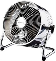 Russell Hobbs 25cm Silver Vintage Desktop Fan - Powerful Airflow, 25cm Vintage Fan, 3x Speed Settings; 3x Fan Blades, Tilt Adjustable, Carry Handle, 80w Motor, Colour Chrome Coated Silver, Retail Box 1 Year Warranty