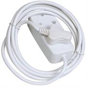 Noble Safy 3m Multi Plug Coupler Extension Cord Lead With Dual 3 Pin Sockets-16A Rated Plugs 250V, Power Up 2 Appliances At Once, Suitable For Home Use, Colour White, Sold as a Single unit, 3 Months Warranty