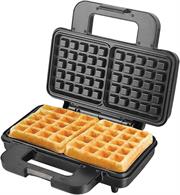 Sokany Dual Large Belgian Waffle Maker - Large Sized Dual Belgian Style Waffles, Non-Stick Coating Surface Plates, 1000w Rated Power, Double Sided Heating and Cooking, Anti-Scald Cool Touch Handle, Easy To Clean, Colour Silver / Black Retail Box 1 year warranty
