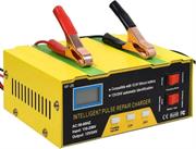 Solarix Full Automatic Intelligent Battery Charger- Input Voltage 110V-250V, Output Voltage: 12V/24V On Lead Acid, AGM, And VLR Batteries, Output Voltage On 12.6v Lithium Batteries, Automatic Identification , LCD Display, Automatic And Manual Charging Modes Selector, Battery Type Selector, Maximum Current 10A, 180w Internal Temperature-Controlled Cooling Fan, Colour Yellow, Retail Box, 1 Year Warranty