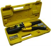 Solarix Manual Hydraulic Lug And Wire Crimper Tool - Non Slip Ergonomic Handle Design, Made From High Quality Steel Material, Includes 16pcs Moulds (8 Pairs Of Dies) and Storage Case, Used For Battery, Welding Cables And Electrical Cables, Easy Carrying Case Included, Colour Yellow and Black , Retail Box, No warranty