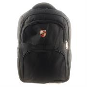 SunPower Lightweight Multipurpose Notebook Backpack - For Notebooks And Laptops Up To 15.6 Inch, Durable Melange Polyester Fabric, Padded Shoulder Straps And Back, Three Zippered Compartments, Padded Top Grip Handle, Dual Exterior Mesh Side Pockets Colour: Black , Poly Bag, 1 year Limited Warranty