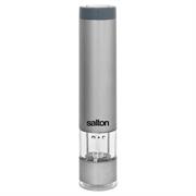 Salton Versatile Electric Grinder 50ml - EMC Motor; LED Light That Illuminates During Use; Requires 6×AAA (Not Included); Ceramic Grinding Mechanism; High-Quality Casing Made Of Aluminium Alloy; Adjustable For Smooth To Coarse Grinding; Can Be Used For Salt Or Pepper; Large Capacity 50ml Retail Box 1 year warranty