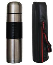 Totally 1 Litre Bullet Stainless Steel Flask With Antislip Grip And Bag- Screw On Cup And Stopper, Double Wall Insulated, Stainless Steel Casing, Retail Box Out Of Box Failure Warranty