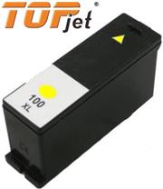 TopJet Generic Replacement Ink Cartridge for Lexmark 100XL LE14N1071BP - Page Yield 600 pages with 5% Coverage for Lexmark S305 / S405 / S505 / S605 / S815 / Pro 205 / Pro 705 / Pro 707 / Pro 805 / Pro 905 - High Yield Yellow, Retail Box , No Warranty