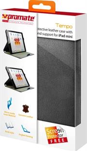 Promate Tempo Protective Leather Case with Multi-level Stand Support for iPad mini-Black, Retail Box, 1 Year Warranty