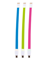 Whizzy Designer 3 Pack Micro USB Charge And Data Sync Cable-22cm Cable Length, USB Ver 2.0 Type A Male to Micro USB Type B Male, PVC Sleeve Anti Tangle Cable, Colour Pink Blue and Green, Retail Box , 1 Year Limited Warranty