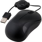 UniQue ZL911 Wired Mini USB Optical Mouse - 3 Button PC Mouse with Scroll wheel and Retractable USB Cable - For Laptop / Netbook / Desktop Computers - Supported by: Microsoft Windows (7 / XP / Vista) and Apple MAC (OS X +) - No Batteries Needed , Retail Box , 1 year Limit warranty