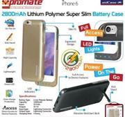 Promate aidCase-i6 2800mAh Lithium Polymer Super Slim Battery Case - Gold, Retail Box , 1 Year Warranty