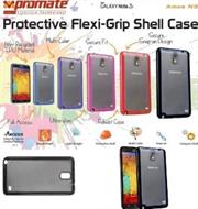 Promate Amos N3 Protective flexi-grip designed shell case for Samsung Note 3 Colour:Black, Retail Box , 1 Year Warranty