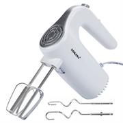 Sokany Electric Hand Mixer and Blender- Powerful 500w Motor, 5-Speed Settings Plus Turbo Function, Ergonomic Design, Includes 2 X Stainless Steel Flat Beaters And 2 X Stainless Steel Dough Hooks, Colour White Retail Box 1 Year Warranty