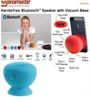 Promate Globo -2 ,Portable Bluetooth® 3.0 Speaker with suction stand Colour:Blue, Retail Box , 1 Year Warranty
