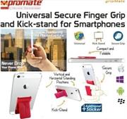 Promate Gripmate Universal Smartphone Secure Finger Grip and Kick-stand-Maroon,Retail Box , 1 Year Warranty