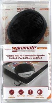 Promate Irock.5-Portable Mini Hi-Fi Extendable Speaker for iPad, iPad 2, iPhone and iPod and any 3.5mm audio jack device-Enhanced built-in amplifier, Retail Box, 1 Year Warranty