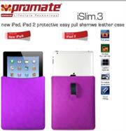 Promate iSlim.3 new iPad , iPad 2 protective easy pull shamwa leather case-Purple Retail Box 1 Year Warranty