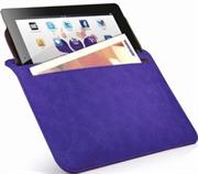 Promate iSleeve.2 iPad premium protective horizontal shamwa leather case with extra pocket,Flip cover magnetic lock for device loading security,Slim and classic horizontal cover-up,Colour:Purple, Retail Box, 1 Year Warranty