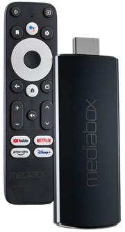 Mediabox Neo Stick 1080P HDR Android TV - Powred By Amlogic S805X2 SoC, DV6075K is the most cost-effective HD HDMI Dongle supporting 1080@60fps AV1 decoding for OTT and IPTV deployment. It utilizes a powerful 15K DMIPS 64-bit quad-core CPU and ARM G31 MP2 GPU Equipped with 802.11 ac Wi-Fi to allow higher speeds and more reliable wireless streaming service, Retail Box , 1 year Limited Warranty