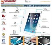 Promate Primeshield.AIR Premium Ultra-Thin Tempered Optical Glass Screen Protector for iPad Air, Retail Box, 1 Year Warranty