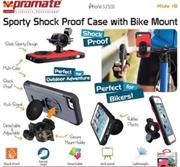 Promate Ride.i5 iPhone 5 Shock Proof rubberized case with a detachable Bike Mount Colour:Grey Shock Proof Case rubberized case with a detachable bike mount for iPhone 5/5S,Ride.i5, an iPhone 5/5s case made for outdoor adventure junkies. Ride.i5 comes with a detachable bike mount which delivers the best riding experience with your iPhone. It encases your iPhone in a hard rubberized shell protecting it from bumps and scratches. At the same time, keeping all your iPhone features fully accessible. It can also be used as a kick stand for multiple viewing angles. , Retail Box , 1 Year Warranty