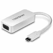 TrendNet (TUC-VGA) USB Type C to VGA HDTV Adapter - Connect an additional high resolution monitor to a workstation in Extend Mode, Experience an HDTV display up to 1920 x 1200 resolution at 60 Hz, Flawless video with high speed USB TYPE-C to VGA connection ,Powered by the connected computer, Compatible with USB Type-C port, Compatible with Windows® and Mac® operating systems, Retail Box, 1 year Limited Warranty